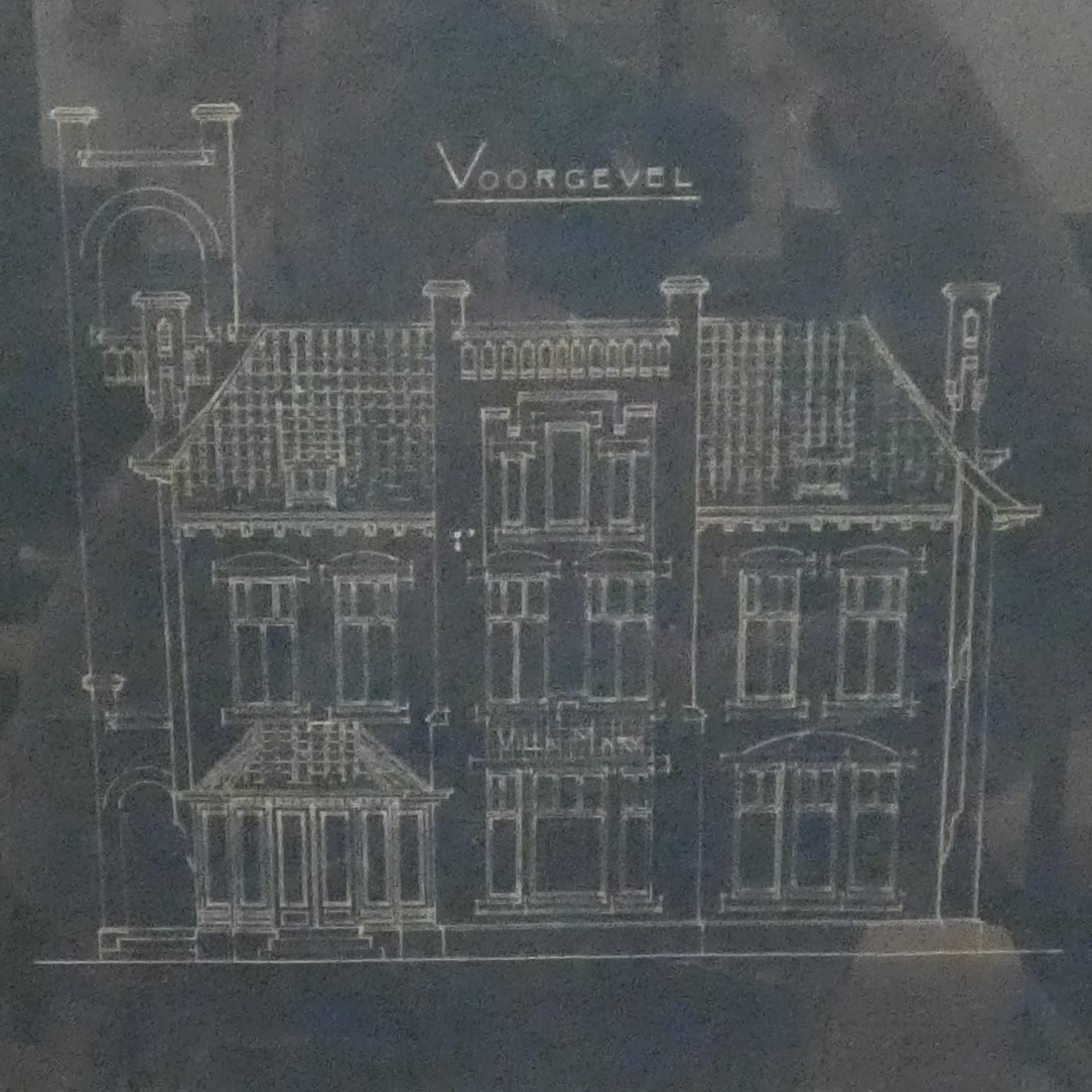 front facade on the blueprint